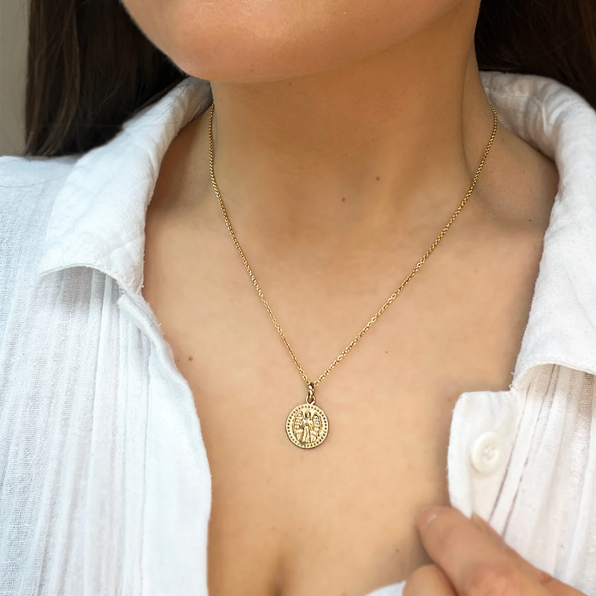 18ct Gold plated Guardian Angel Necklace - Image 4