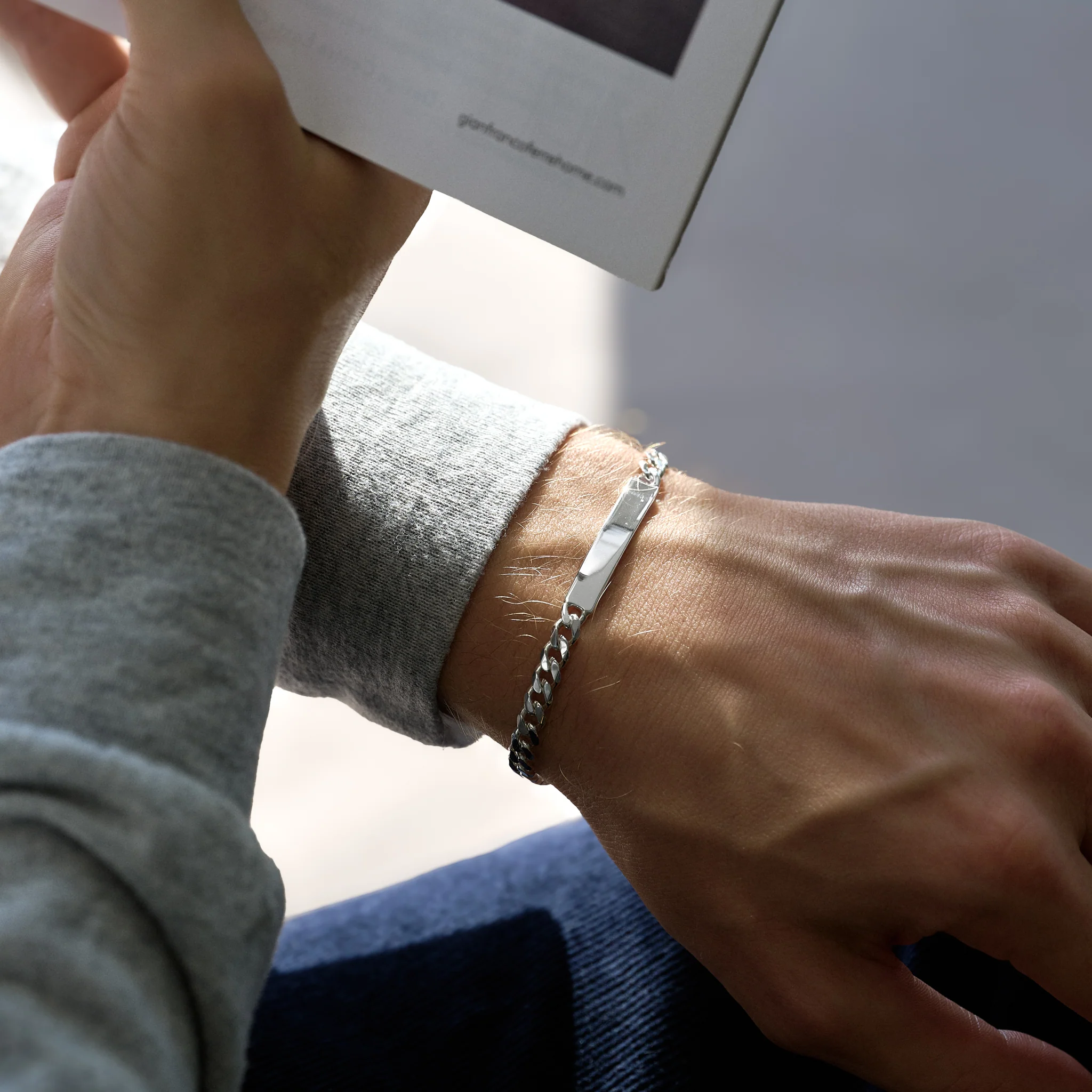 Men's Silver Identity Chain Bracelet - Image 2