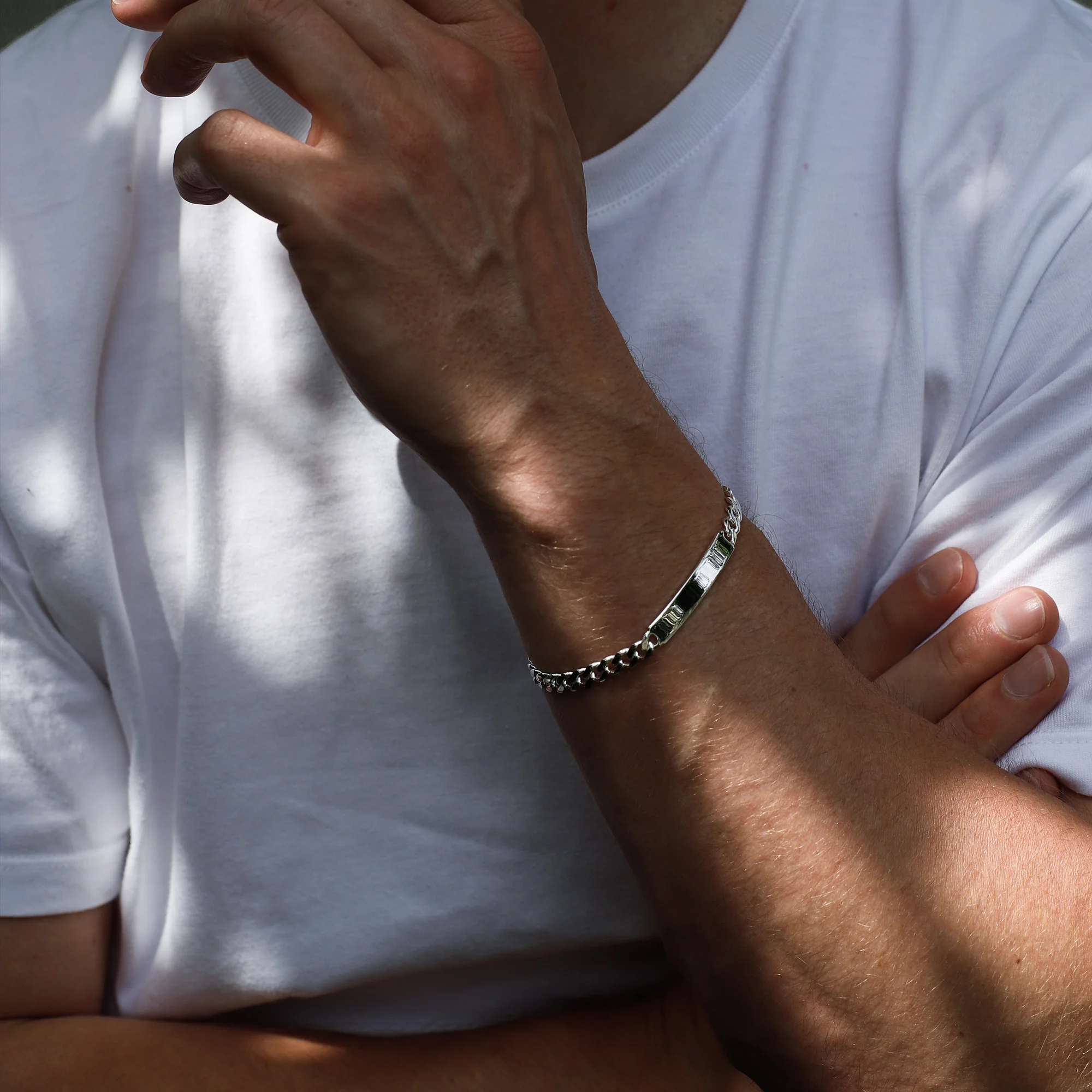 Men's Silver Identity Chain Bracelet - Image 4