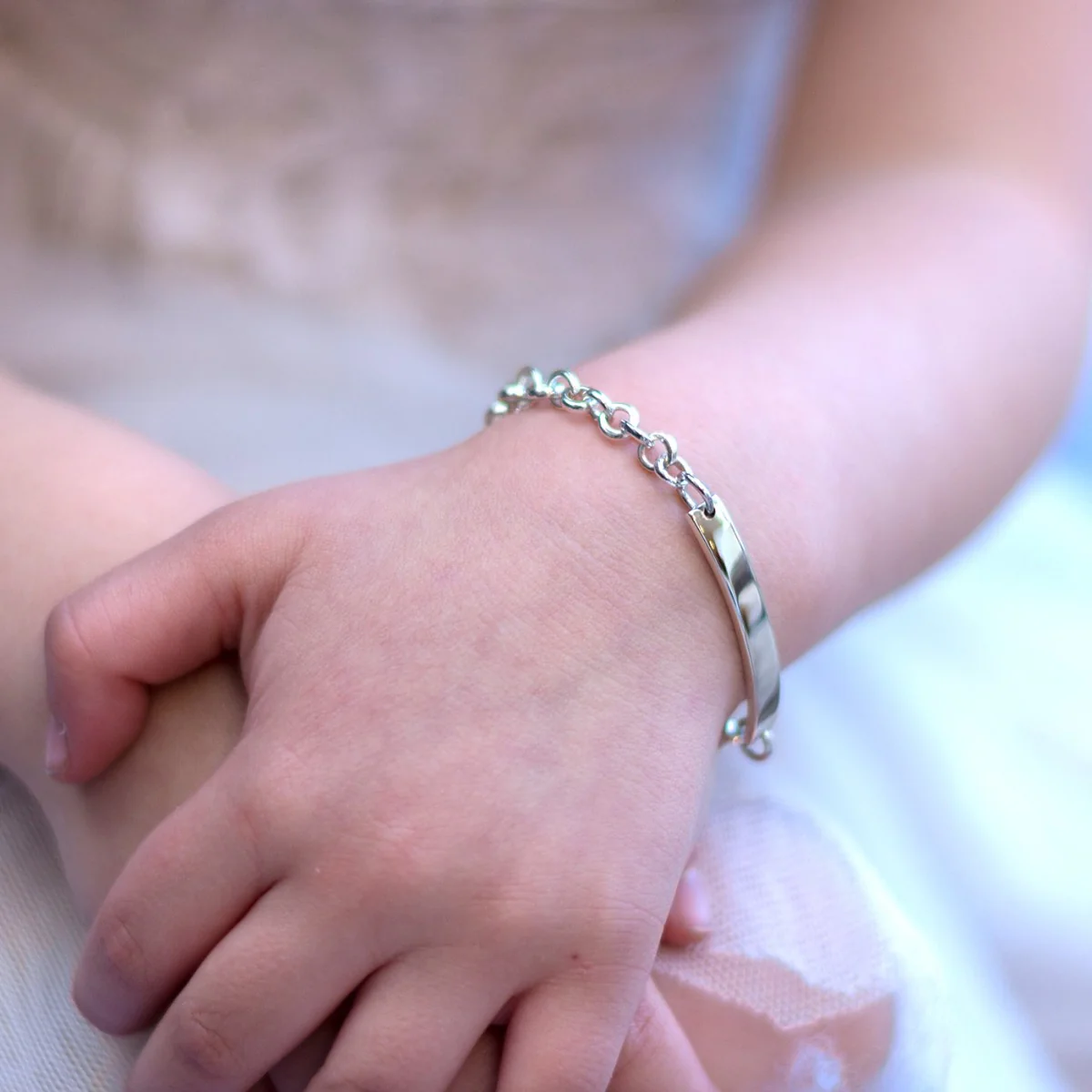 Child's Heavy Silver Identity Bracelet - Image 3