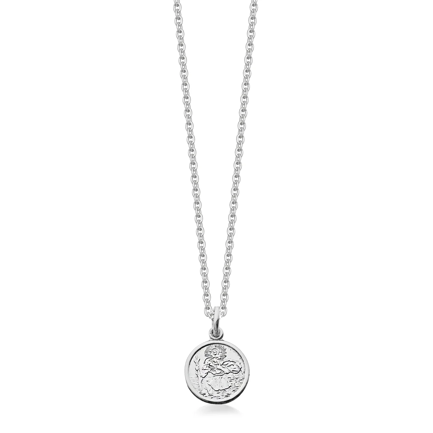 Child's Silver Mini St Christopher Necklace