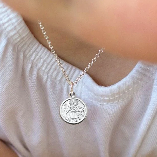 Child's Silver Mini St Christopher Necklace - Image 2