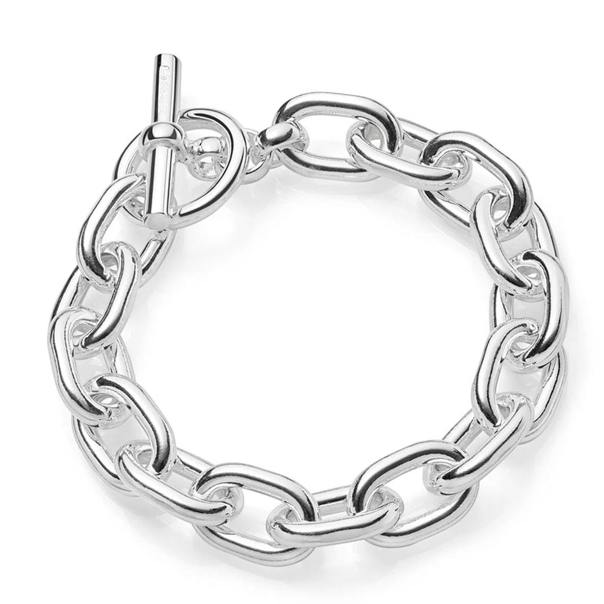 Chunky Silver T-Bar Bracelet