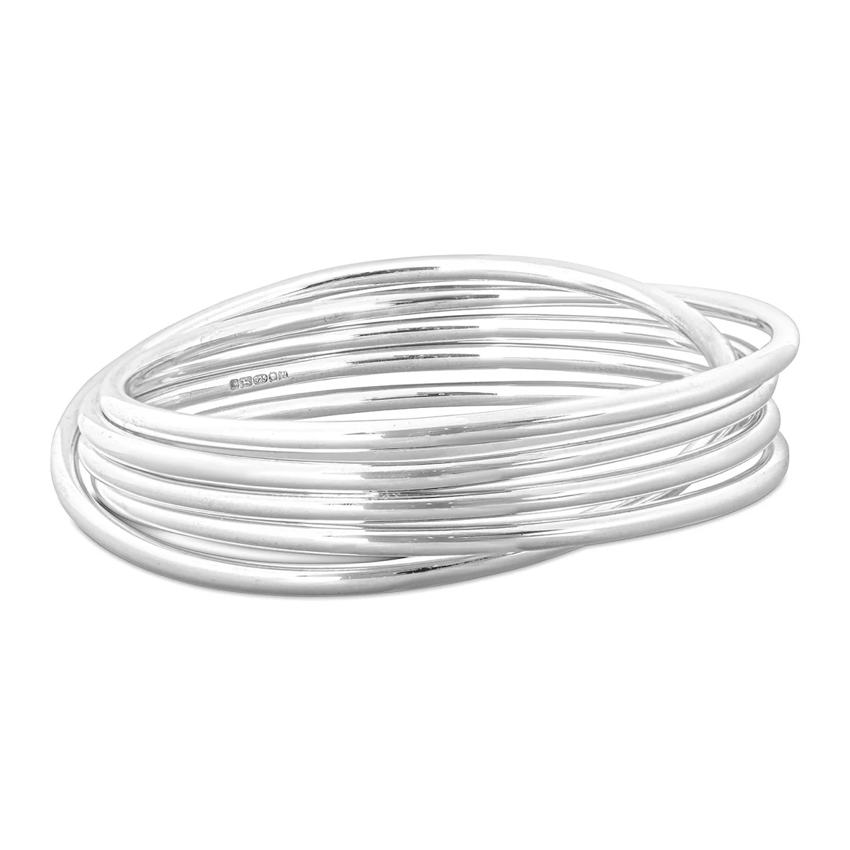 Cinq Bracelet - Five Interlocking Silver Bangles - Image 3