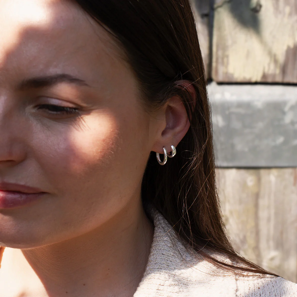 Classic Hinged Sterling Silver Hoop Earrings - Image 4