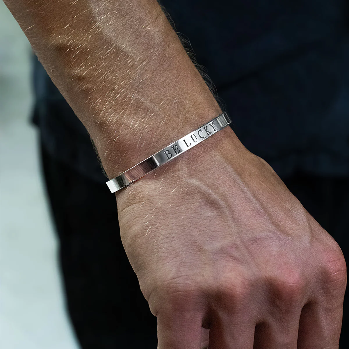 Men's Sterling Silver Cuff No.2 - 6mm Deep Engraved - Image 2