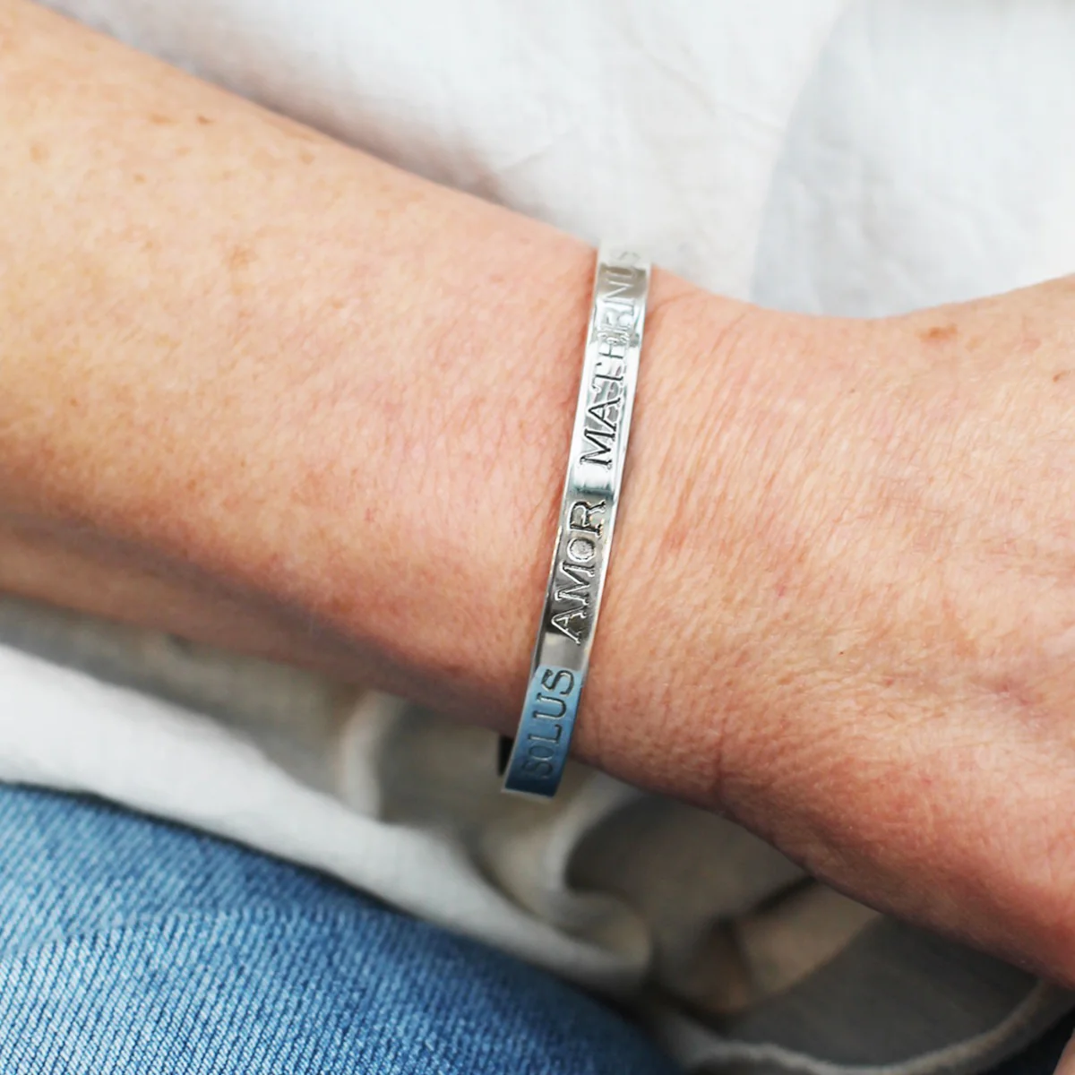 Men's Sterling Silver Cuff No.2 - 6mm Deep Engraved - Image 4