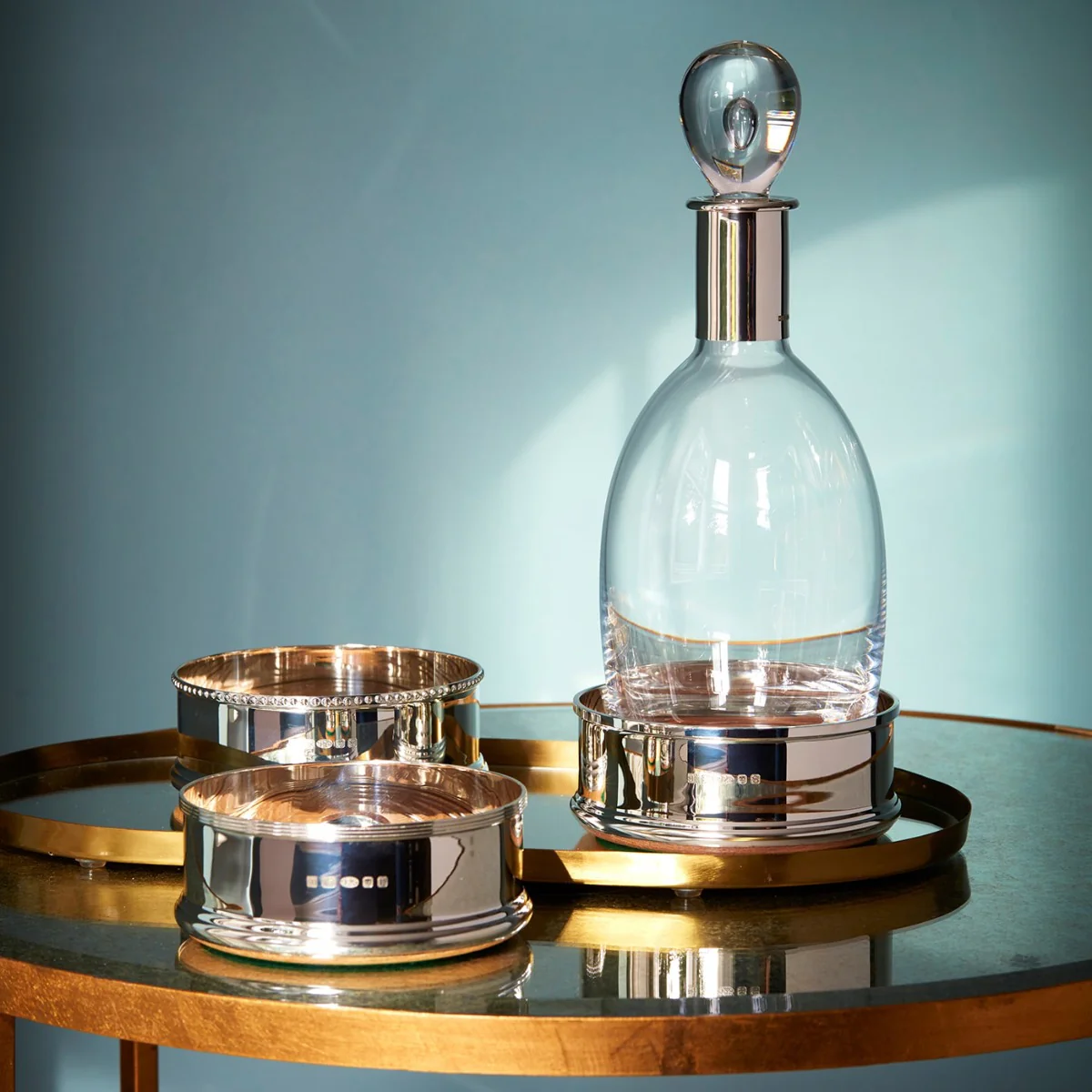 Deluxe Silver Plain Coaster and Silver Mounted Crystal Decanter - Image 6
