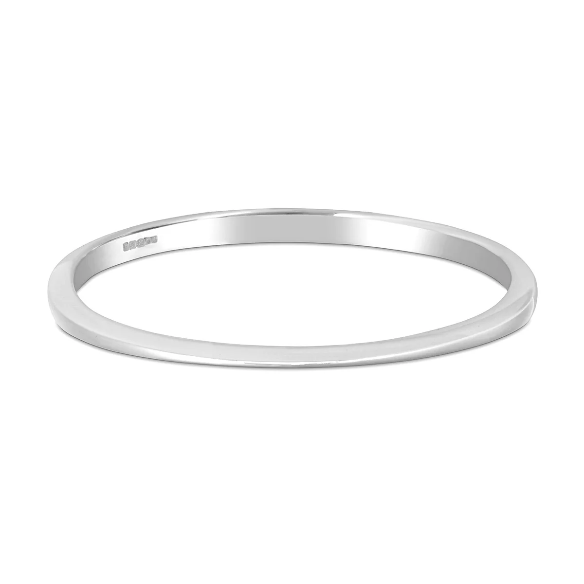 Forged Sterling Silver Oval Bangle - Image 3