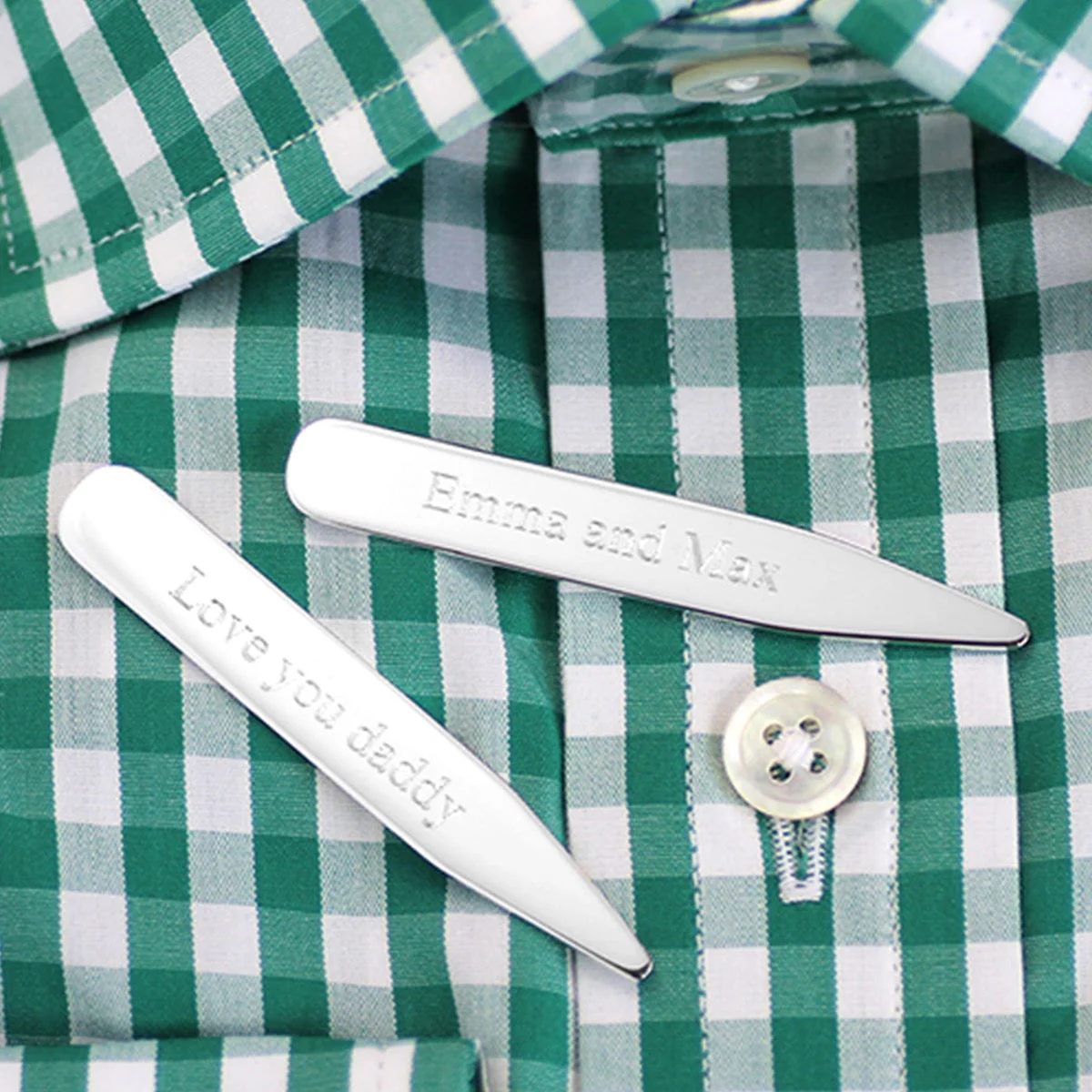 Engravable Silver Collar Stiffeners - Image 3