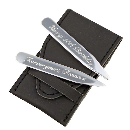 Engravable Silver Collar Stiffeners - Image 5