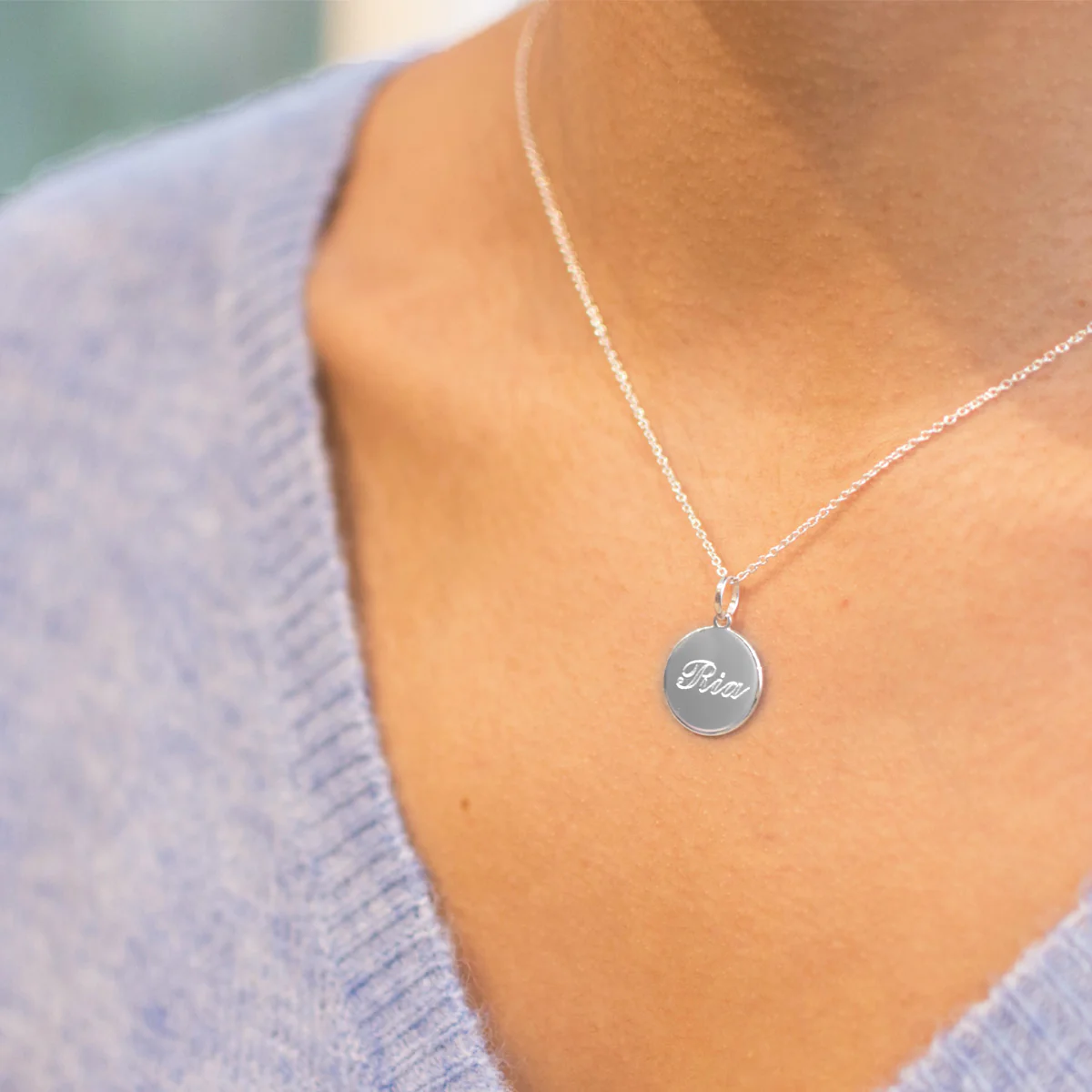 Engraved Sterling Silver Name Pendant - Image 3