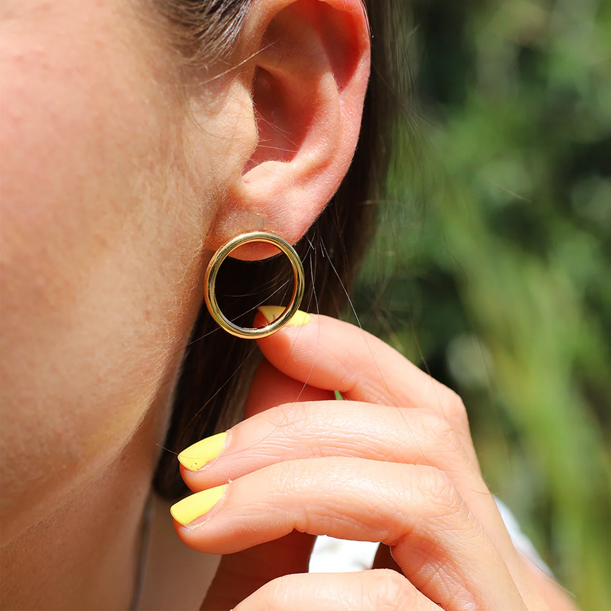 Gold Plated & Silver Halo Hoop Earrings - Image 4