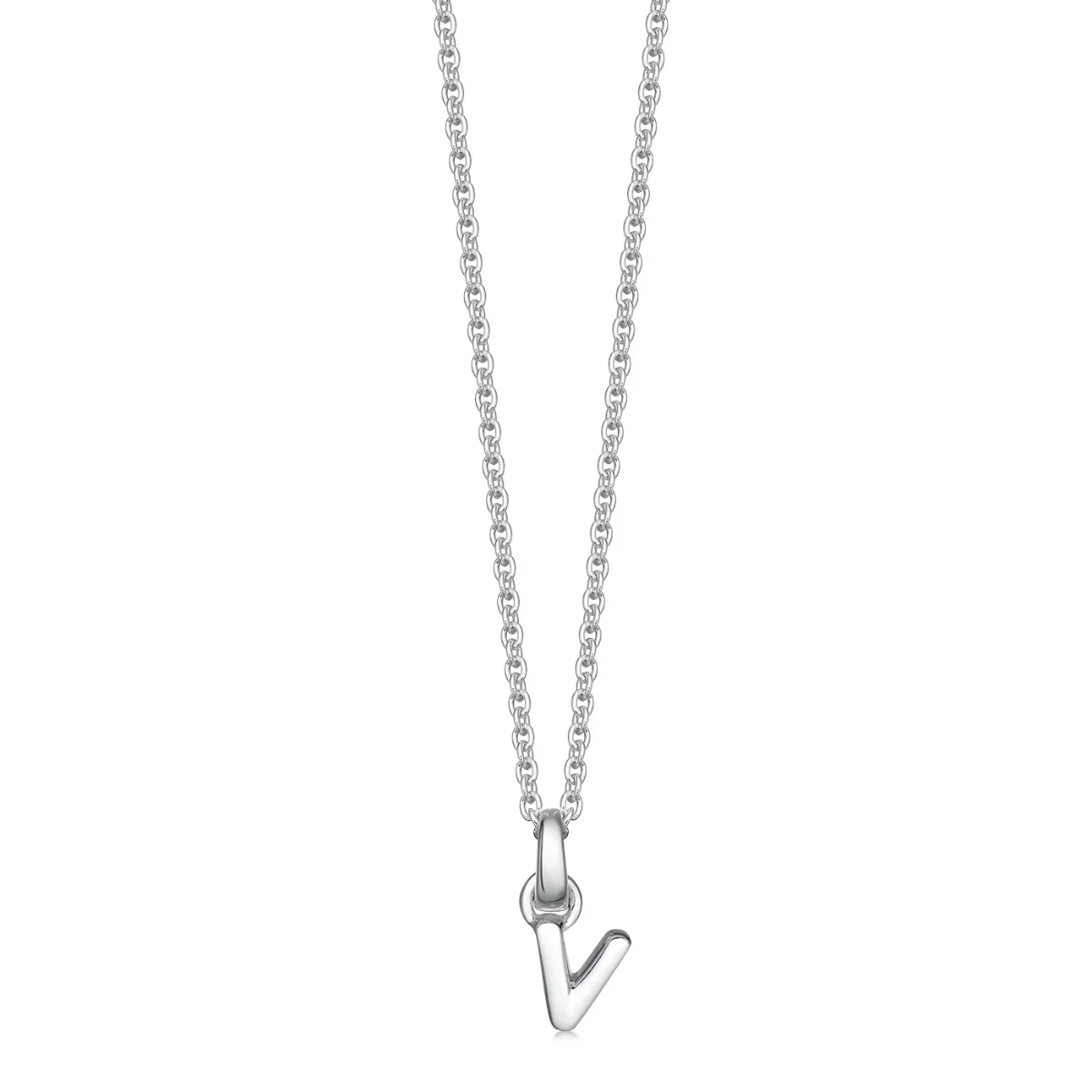 Sterling Silver Mini Letter Initial Necklace - Image 28