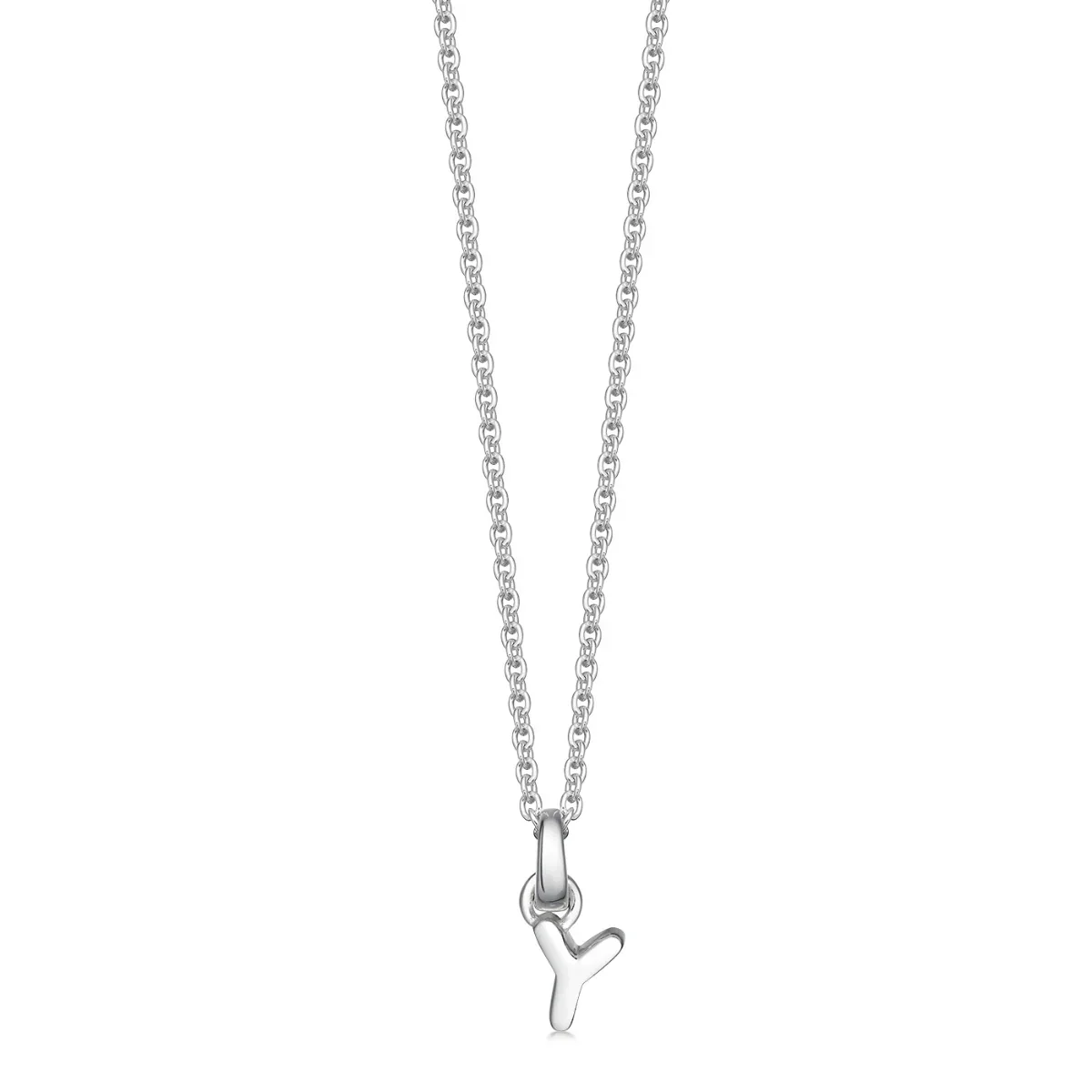 Sterling Silver Mini Letter Initial Necklace - Image 31