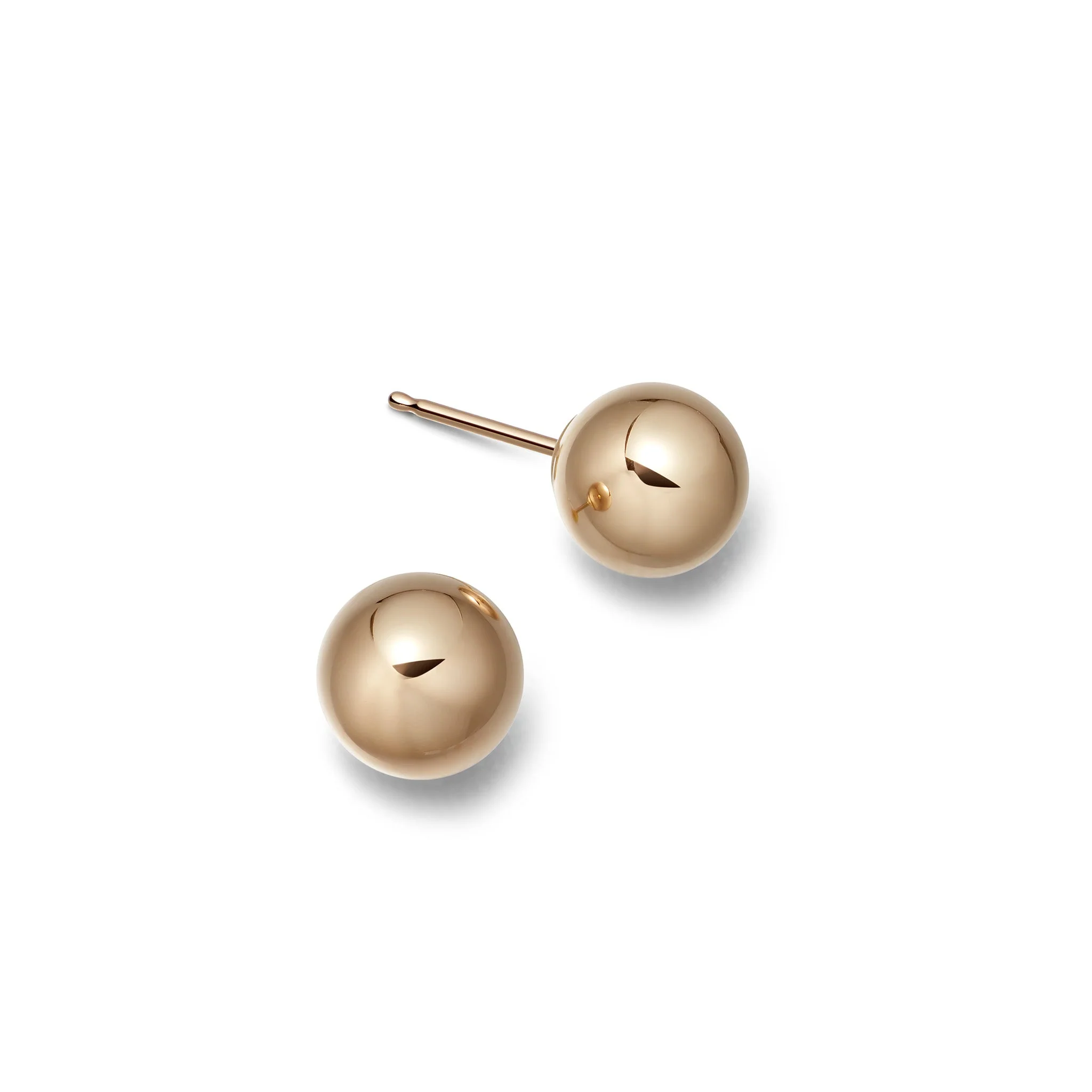 Gold Ball Stud Earrings - Image 3