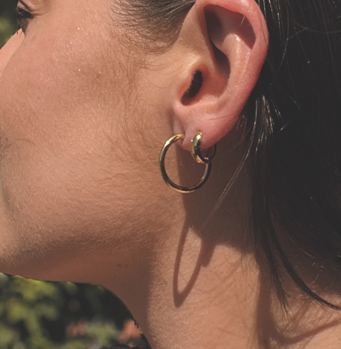 Gold Plated Silver Classic Open Hoops - Image 3