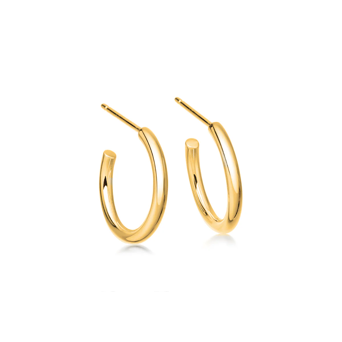 Gold Plated Silver Classic Open Hoops - Image 4