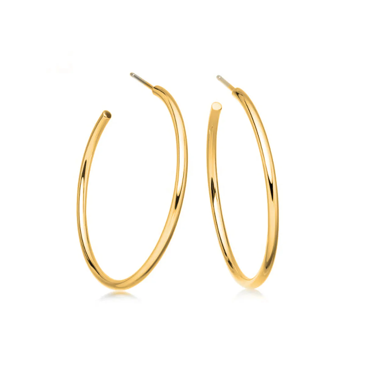 Gold Plated Silver Classic Open Hoops - Image 5