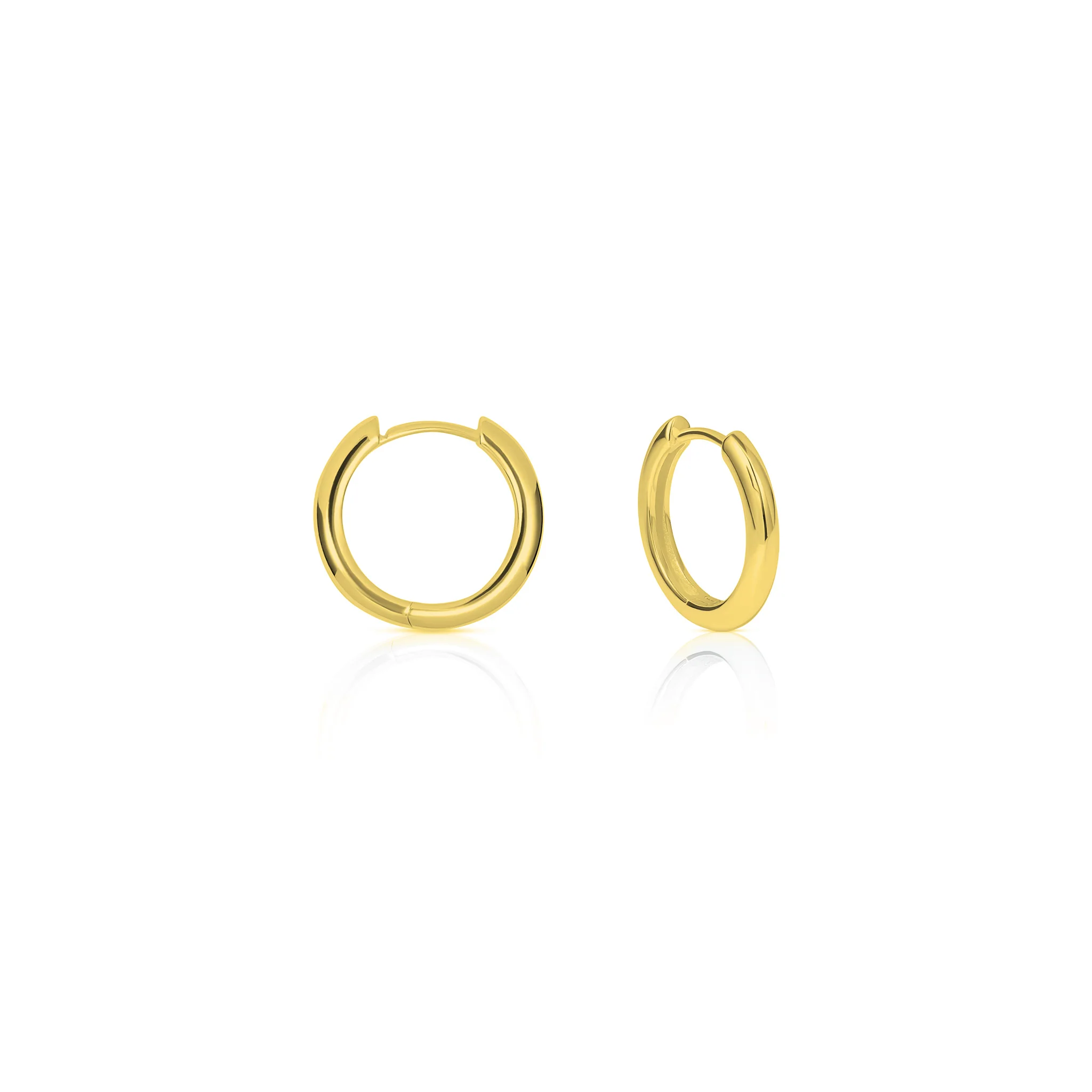 Classic Hinged Gold Plated Hoop Earrings - Image 3