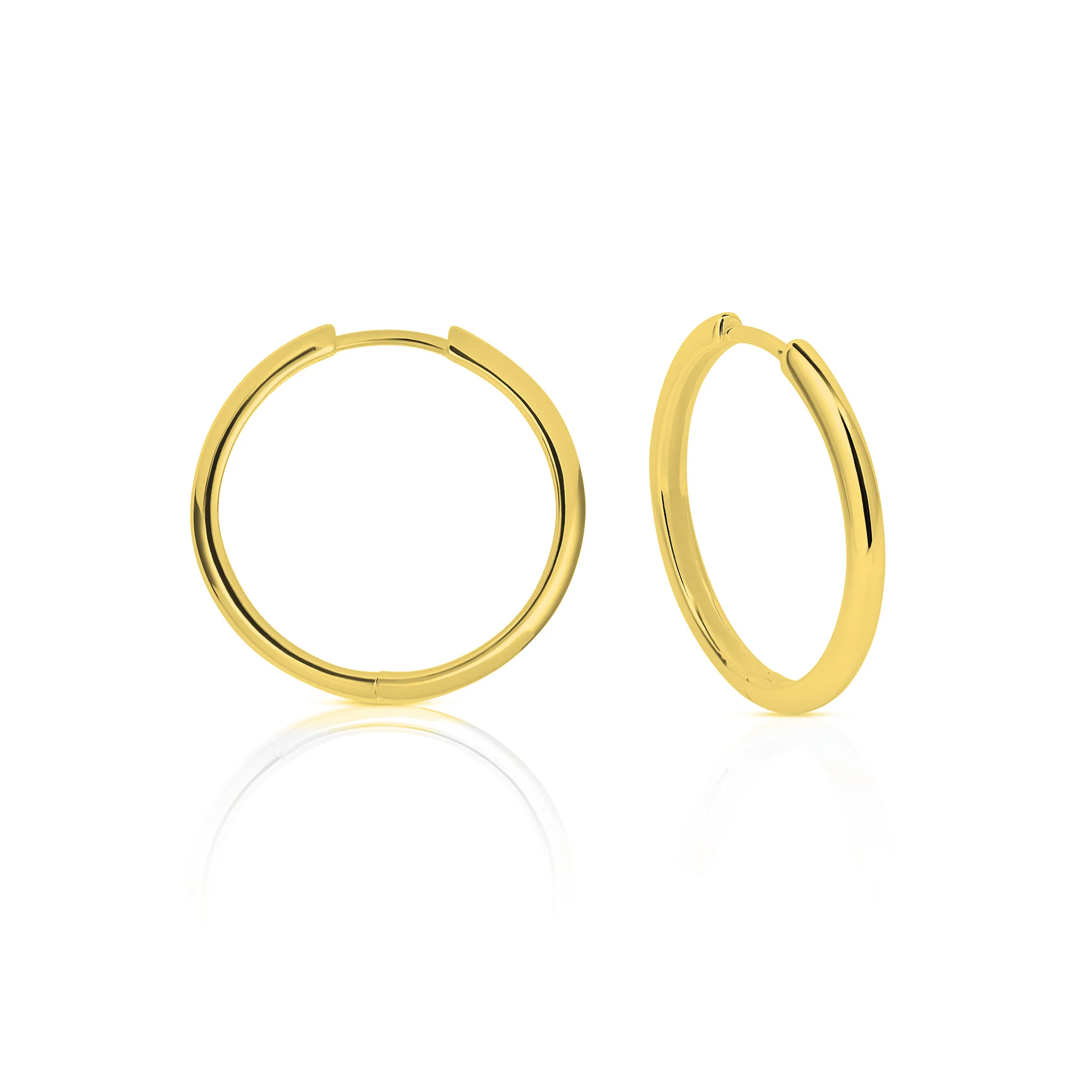 Classic Hinged Gold Plated Hoop Earrings - Image 4