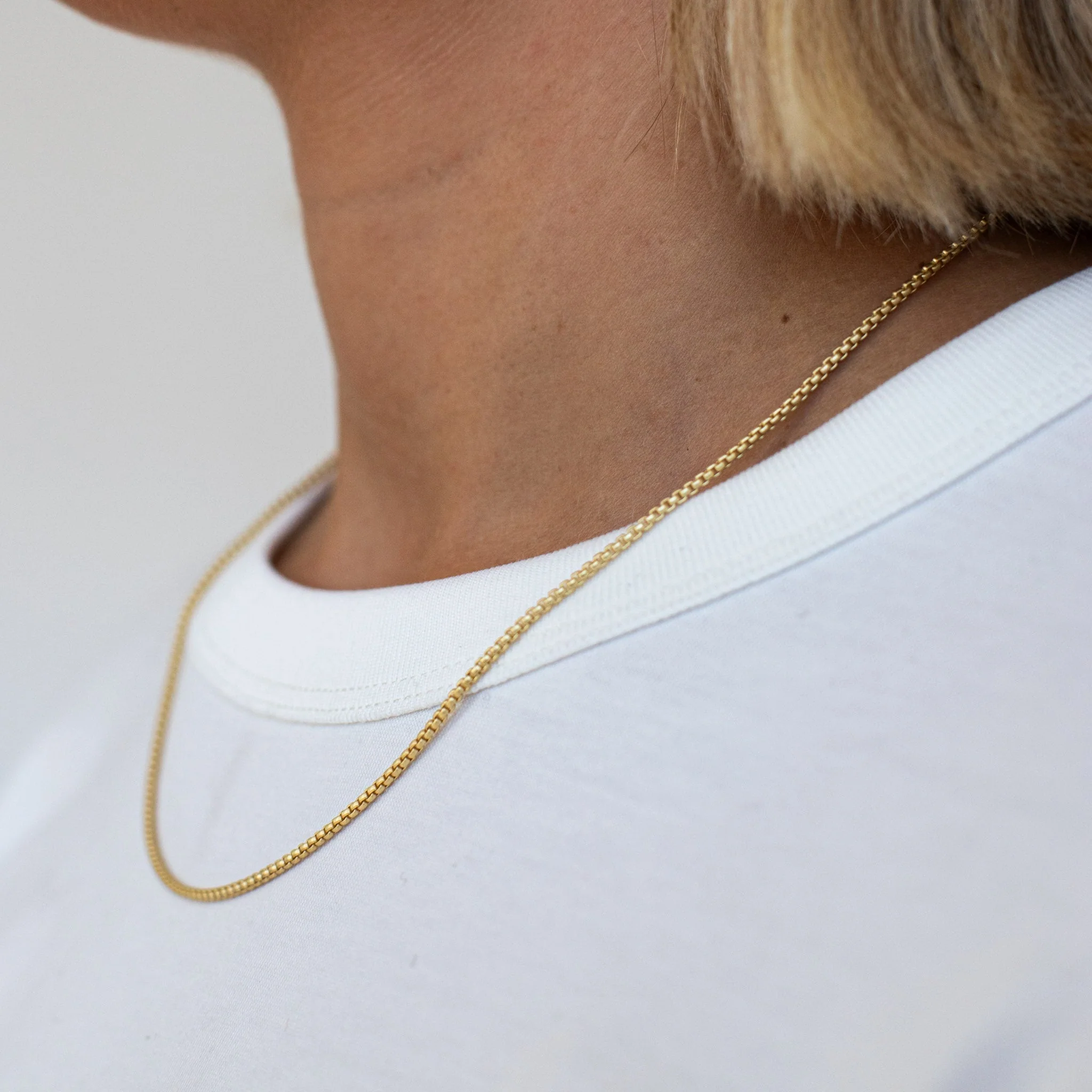 18ct Gold Plated Silver Venetian Box Chain - Image 3