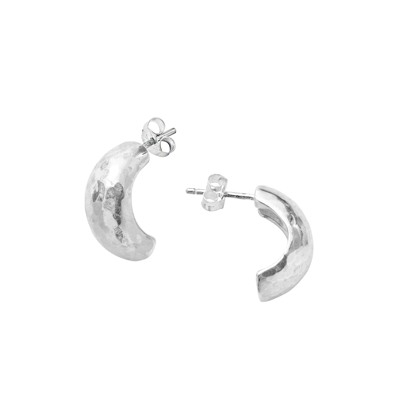 Hammered Half Hoop Earrings