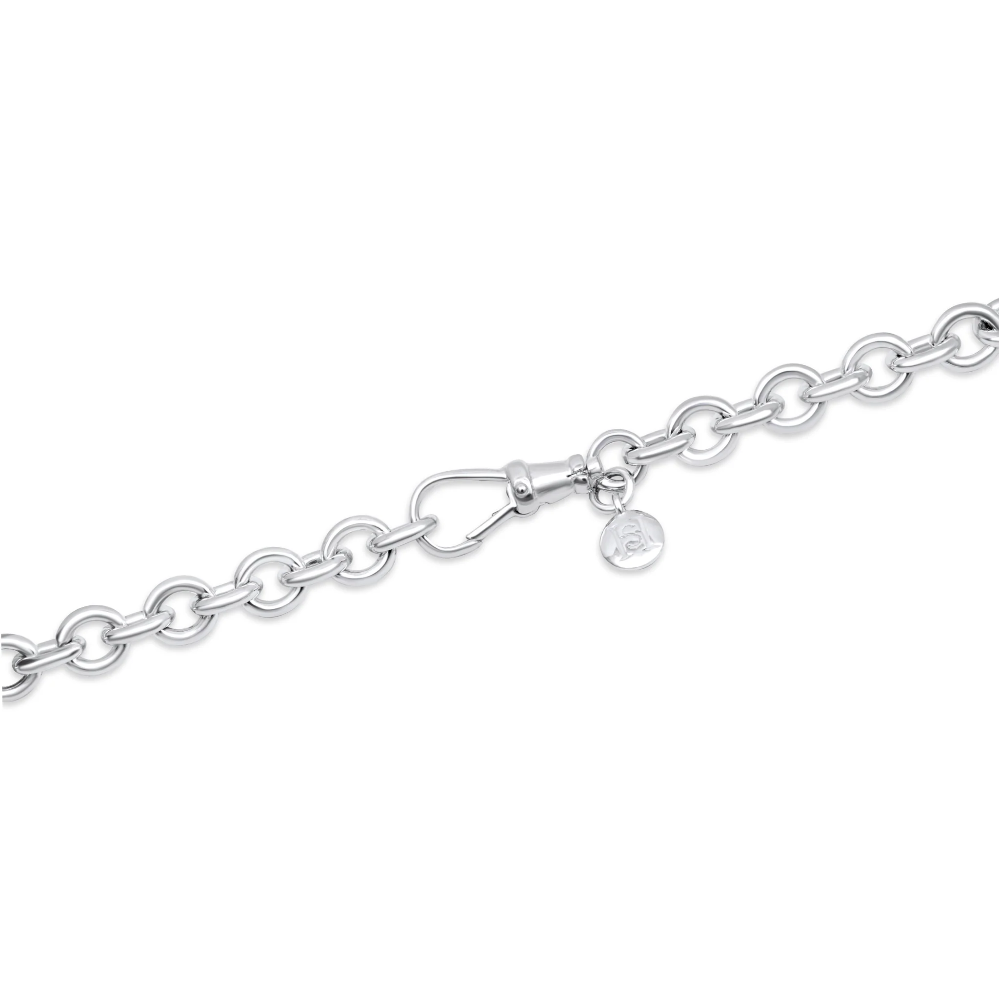 Silver Cable Chain Albert Necklace - Image 4