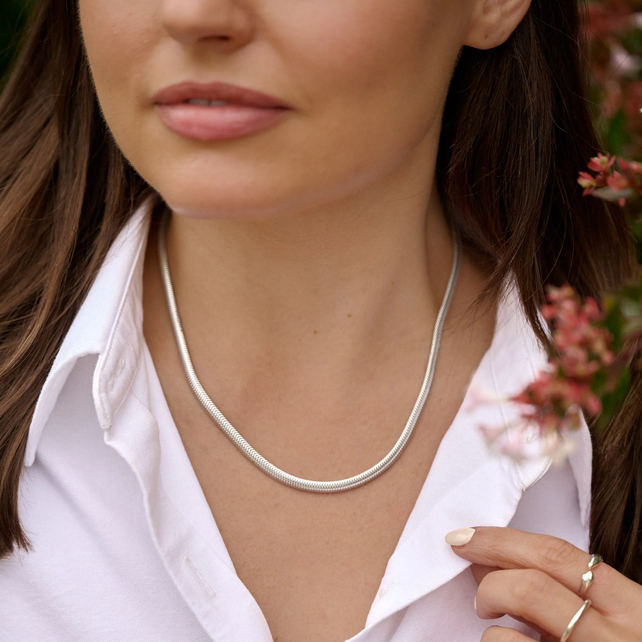 Sterling Silver Snake Chain Albert Necklace - Image 3