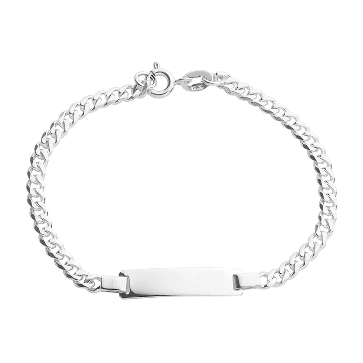 Ladies Slim Silver Identity Bracelet - Image 3