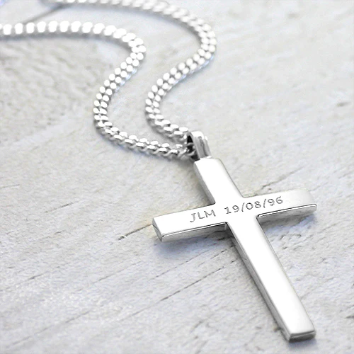 Sterling Silver Cross Necklace No.2 - Large 50mm - Image 6