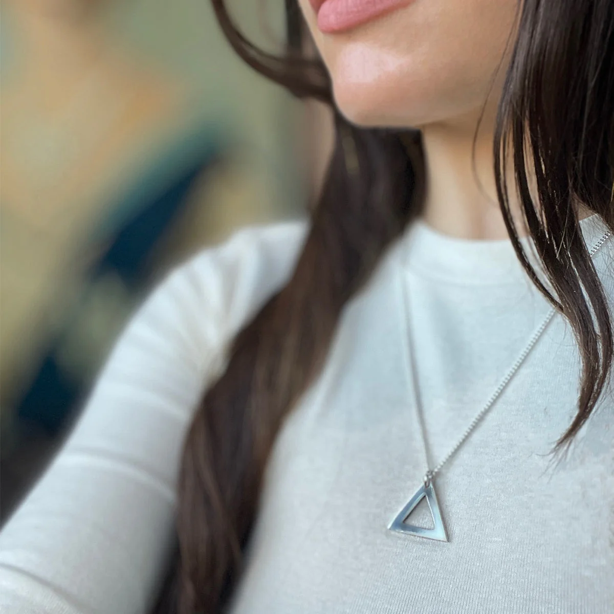 Large Sterling Silver Triangulum Necklace - Image 3