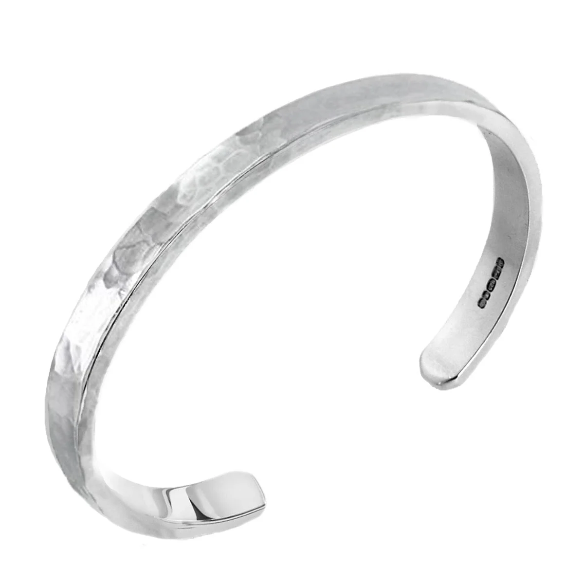 Men's Chunky Sterling Silver Cuff No.3 - 7mm Beaten - Image 3