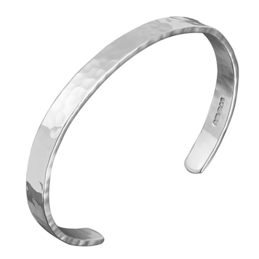 Men's Sterling Silver Cuff No.2 - 6mm Hammered - Image 3