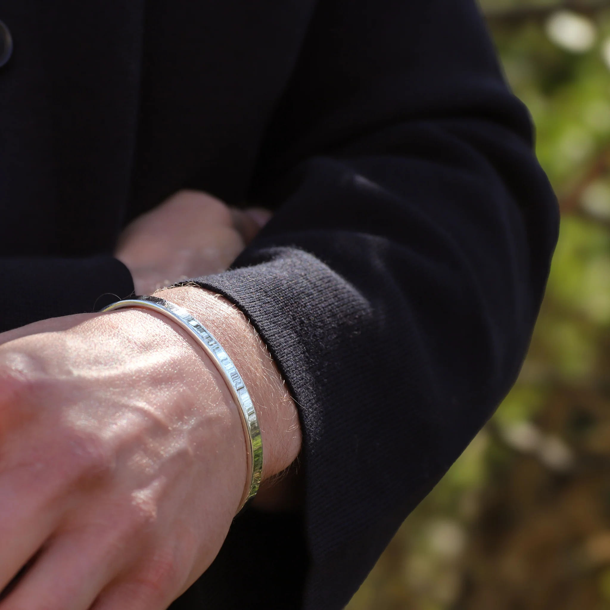 Men's Sterling Silver Cuff No.2 - 6mm Plain - Image 4