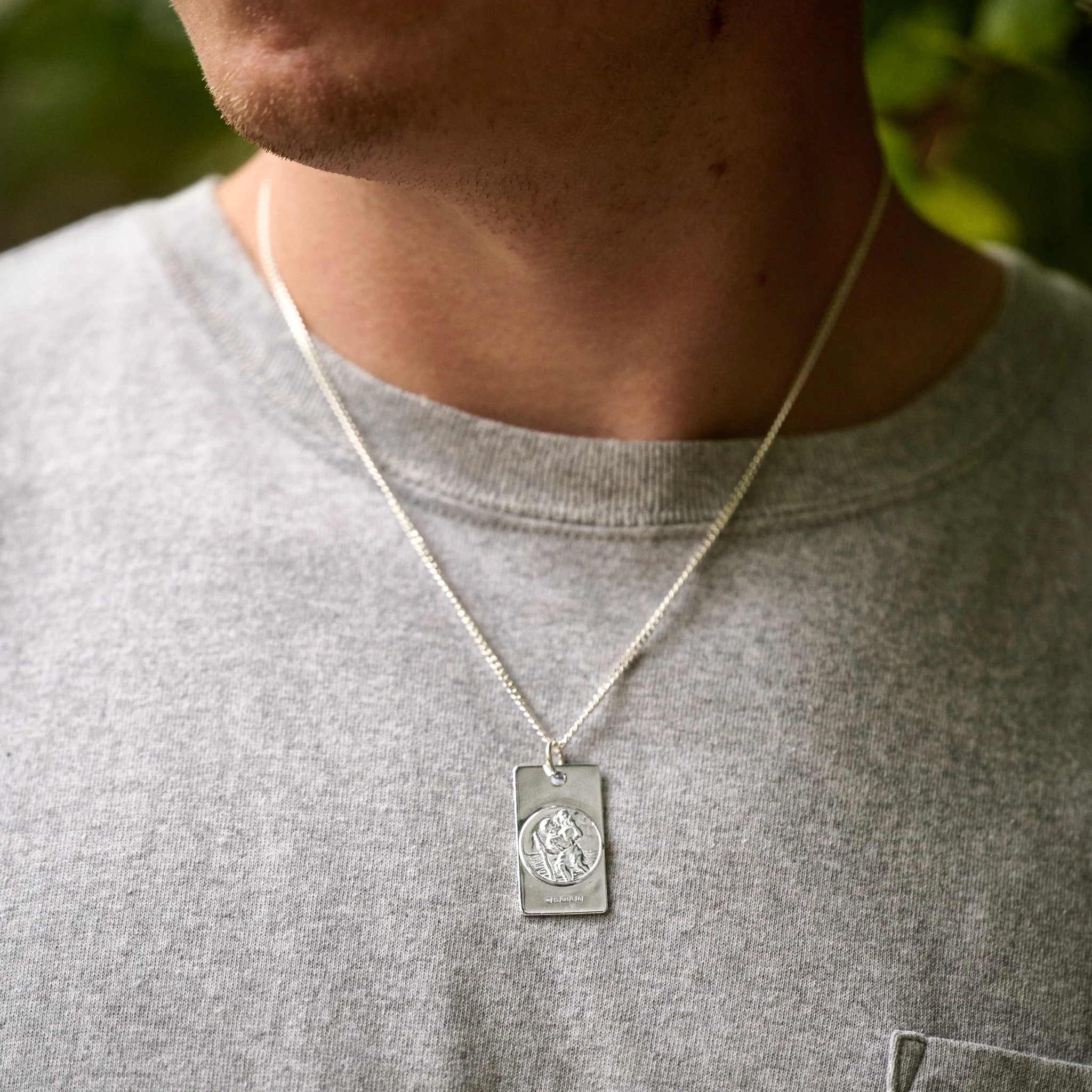Mens St Christopher Necklace - Dog Tag - Image 3