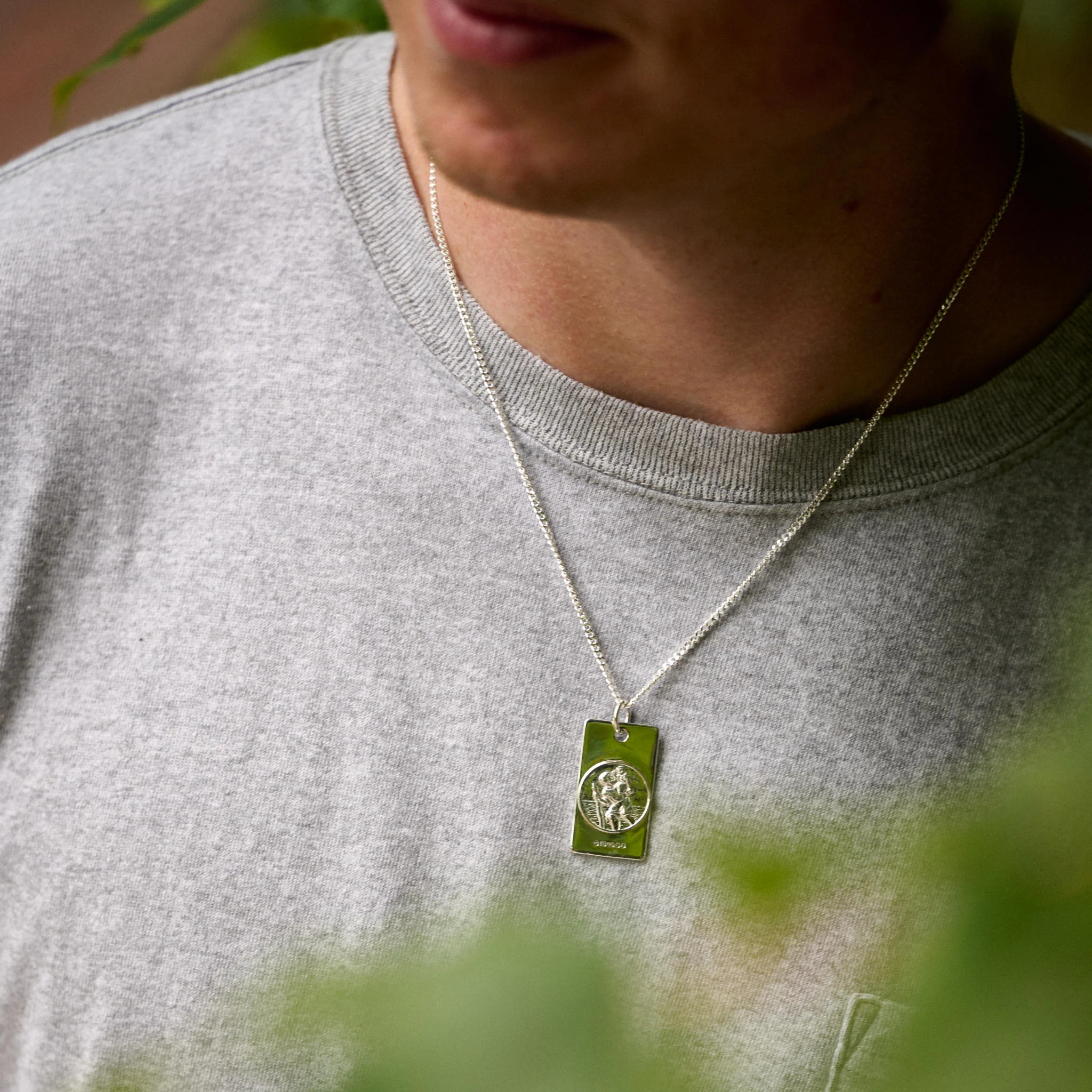 Mens St Christopher Necklace - Dog Tag - Image 4