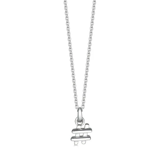 Mini Silver Hashtag Necklace