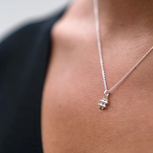 Mini Silver Hashtag Necklace - Image 2