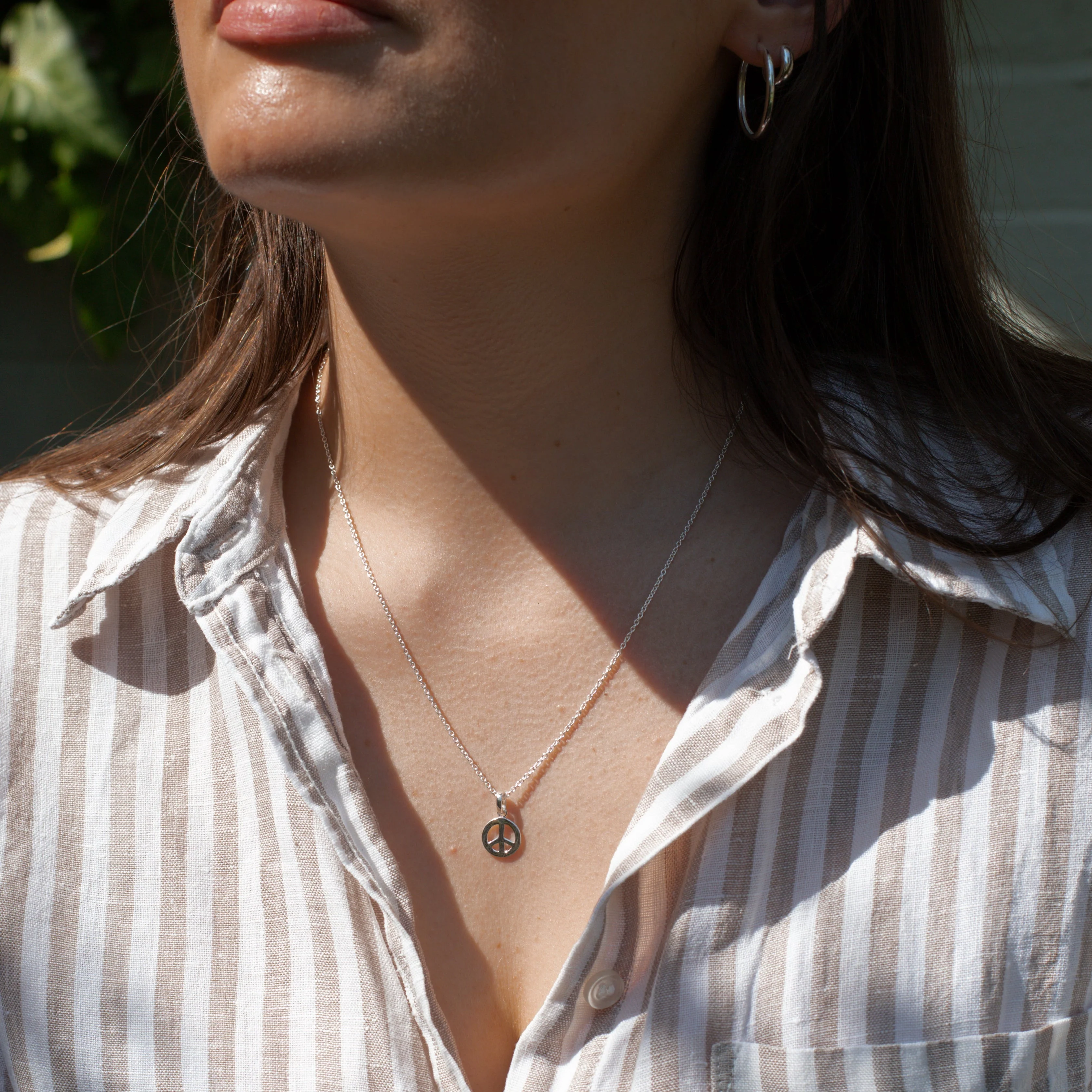 Mini Sterling Silver Peace Necklace - Image 2