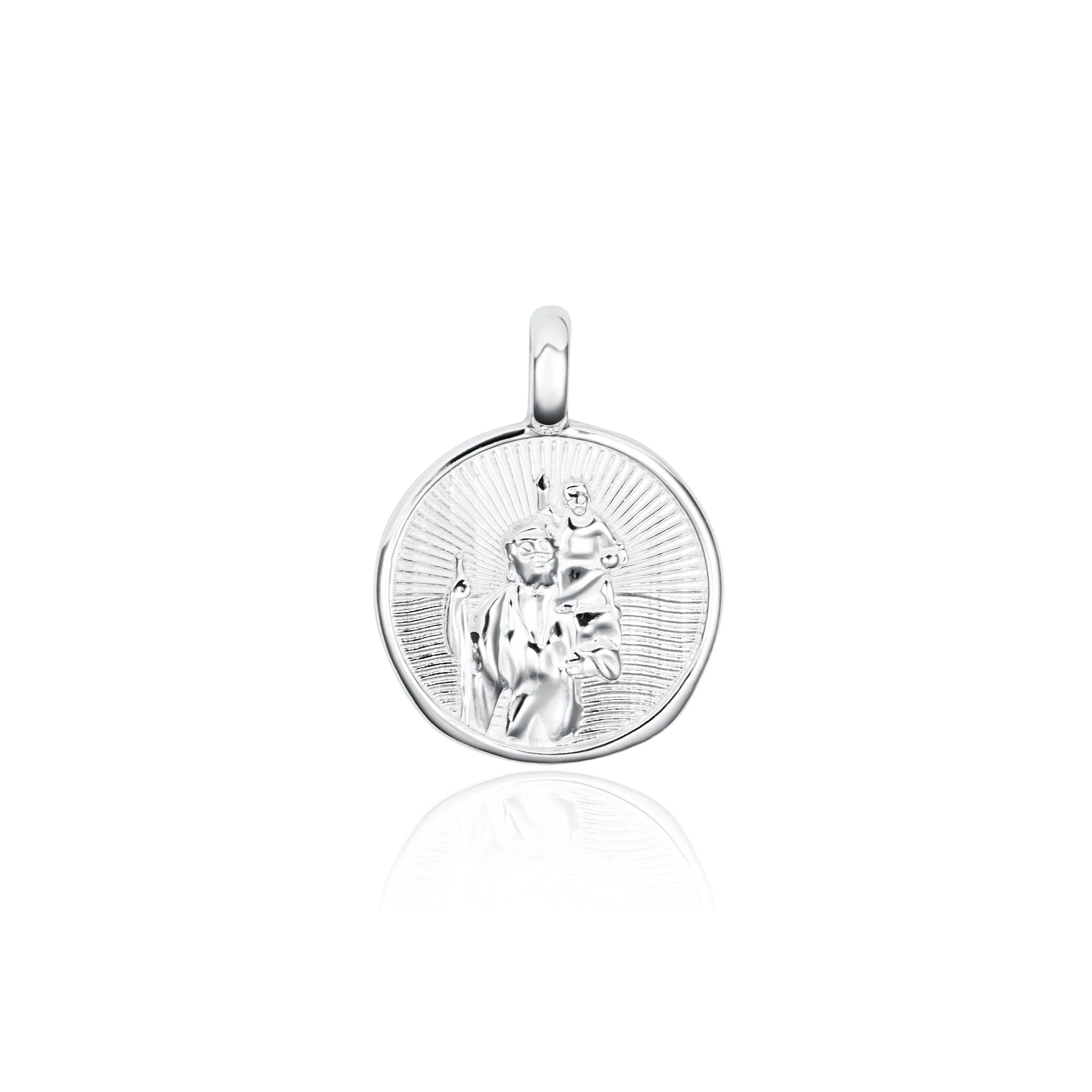 Modern Sterling Silver St Christopher Pendant - Image 5