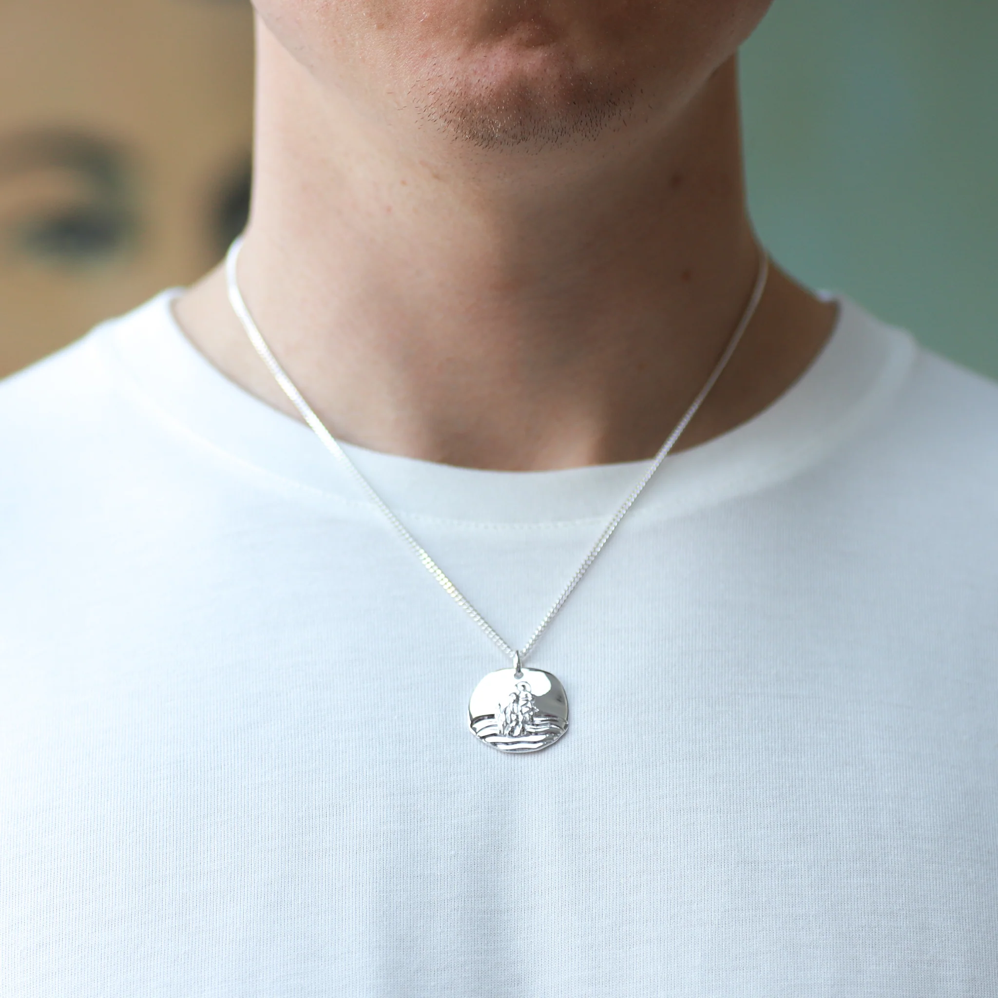 Sterling Silver Molten St Christopher Pendant - Image 3