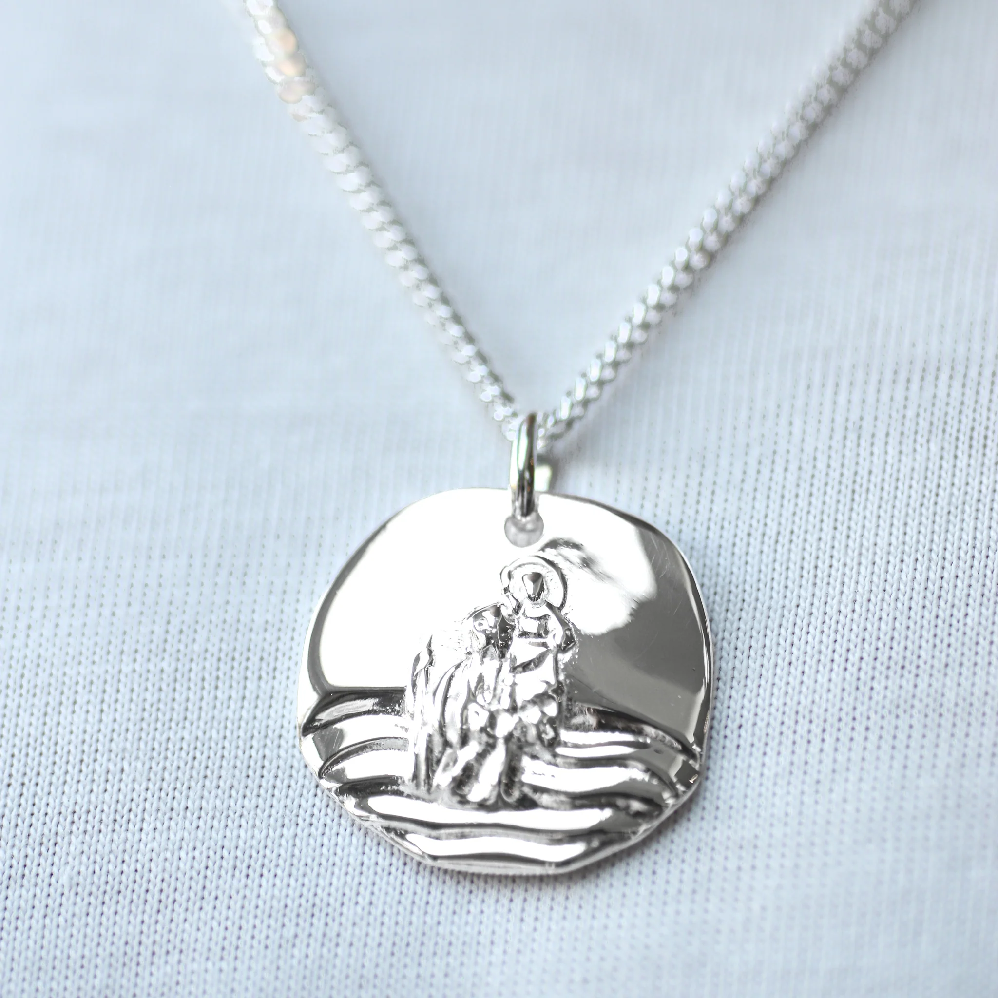 Sterling Silver Molten St Christopher Pendant - Image 4