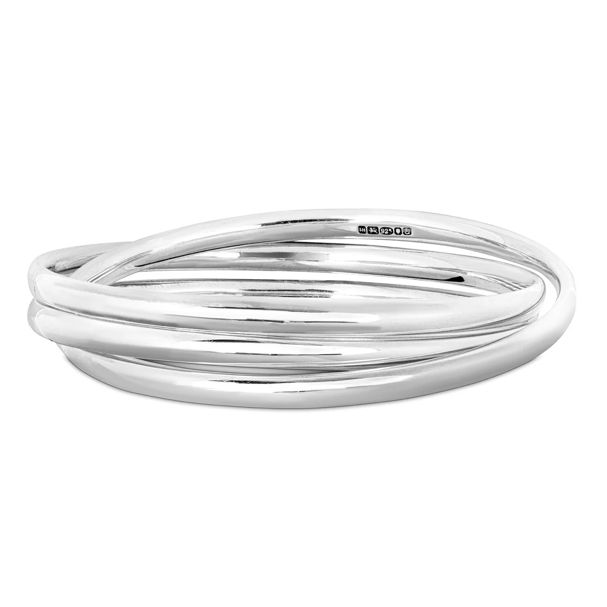 Russian Bracelet - Three Interlocking Silver Bangles - Image 3