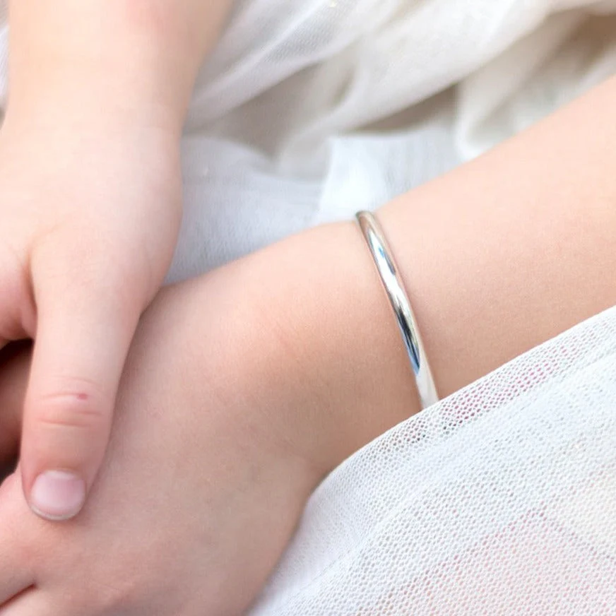 Silver Babies Push On Bangle - Image 4