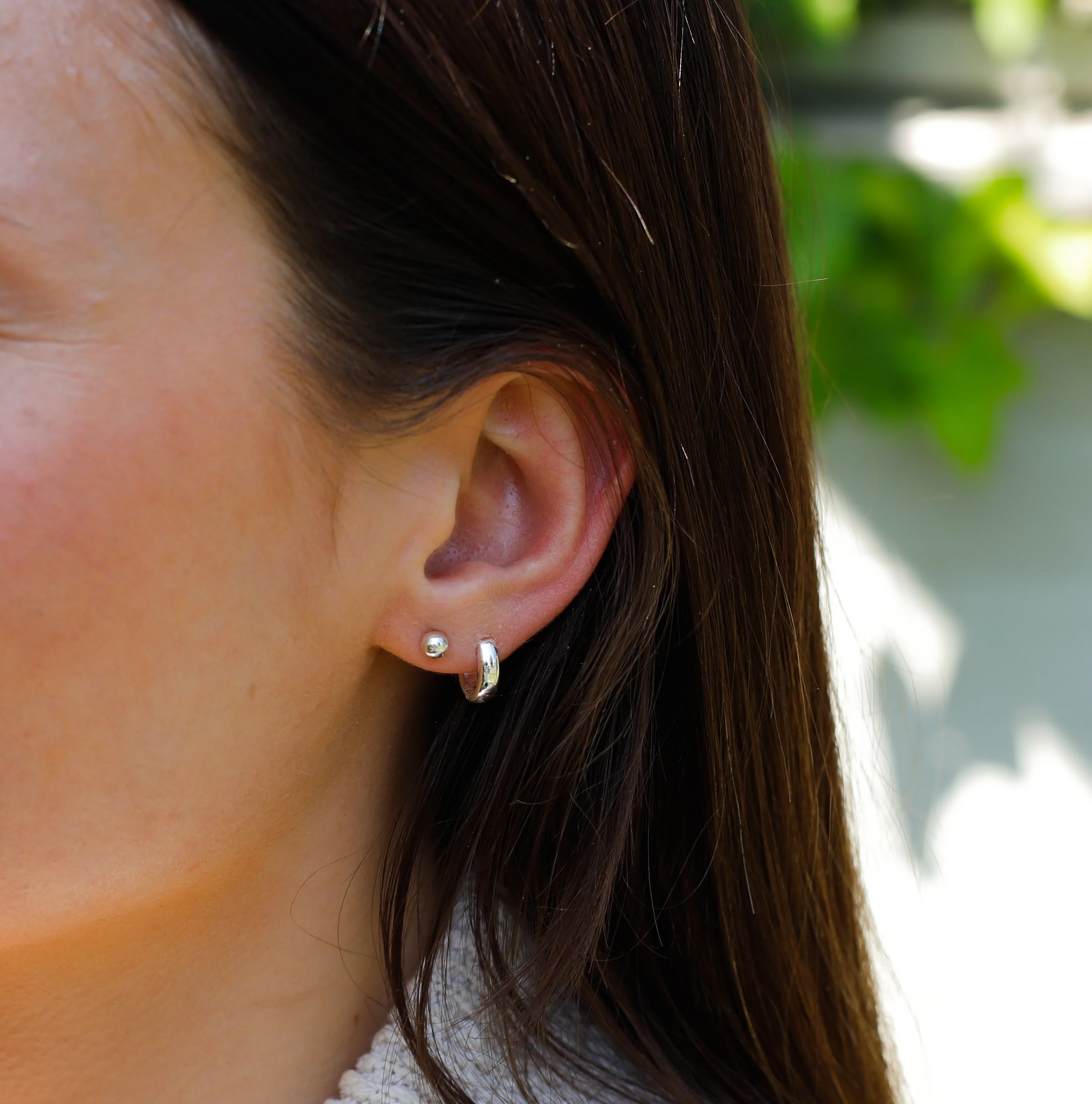 Sterling Silver Ball Stud Earrings - Image 3