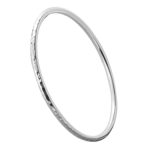 Silver Bangle No.1 - Beaten 3mm - Image 4