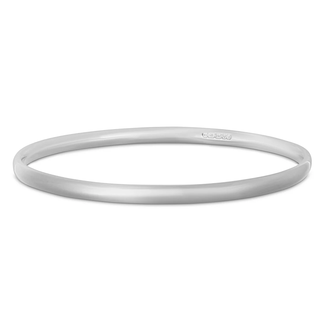 Silver Bangle No.2 - Classic Oval 4mm