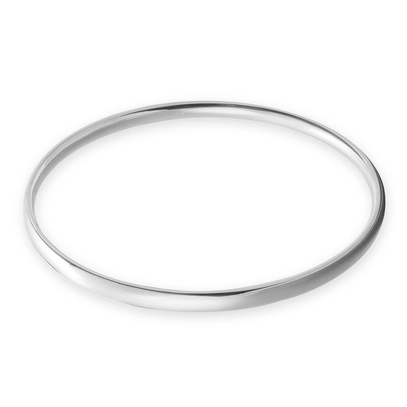 Silver Bangle No.2 - Classic Oval 4mm - Image 4