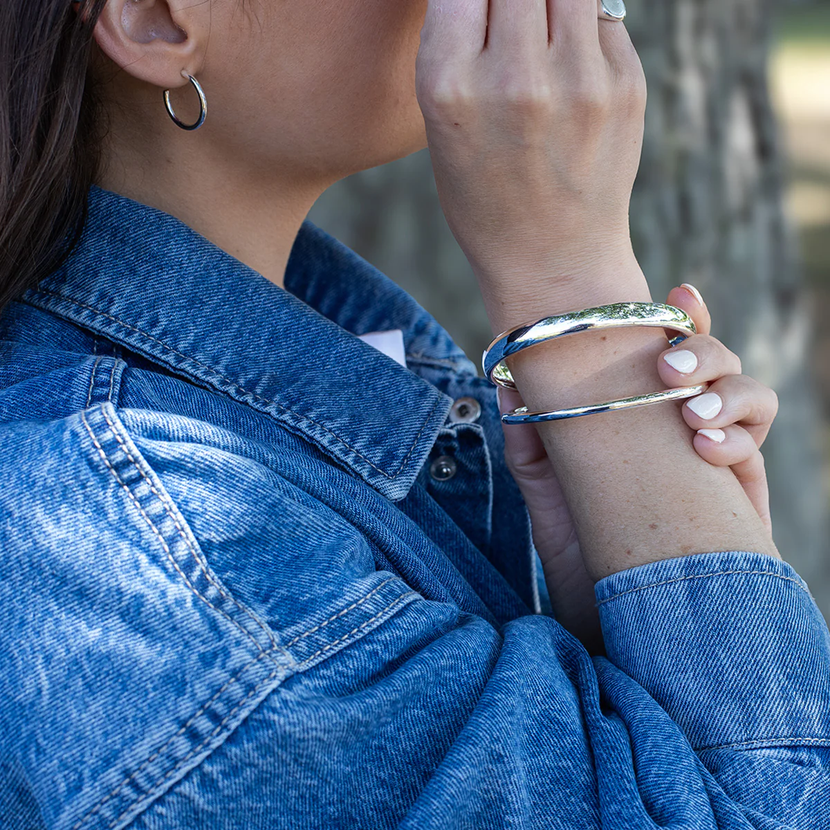 Silver Bangle No.2 - Classic Chunky 8mm - Image 4